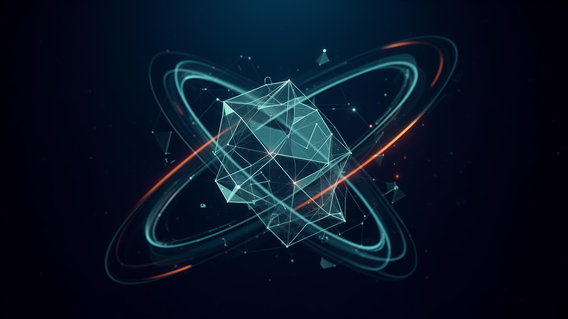 Abstract visualisation of an AI assurance network with interconnected nodes and concentric guard-rings